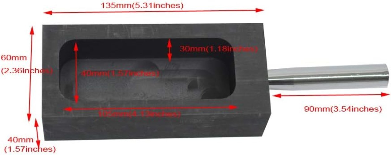 Graphite Ingot Mold 2000g for Melting Gold Silver