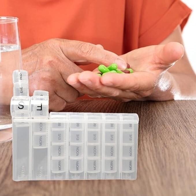 2pack 7 Day Pill Box Organizer Weekly Medicine Storage Container Vitamins