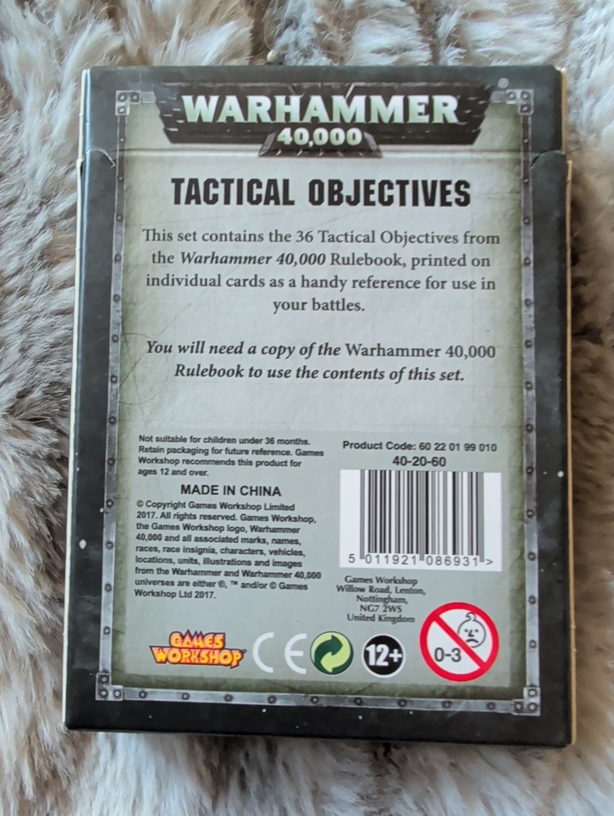Warhammer 40k 8th edition Tactical Objectives Pack 2017 - 40-20-60 - Complete