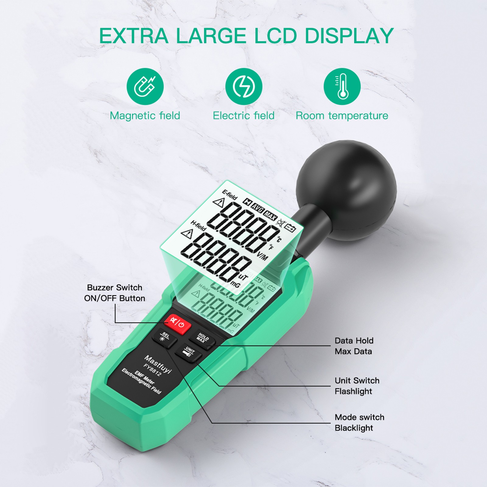 EMF Meter Electromagnetic Field Tester Electromagnetic Wave Radiation Detector