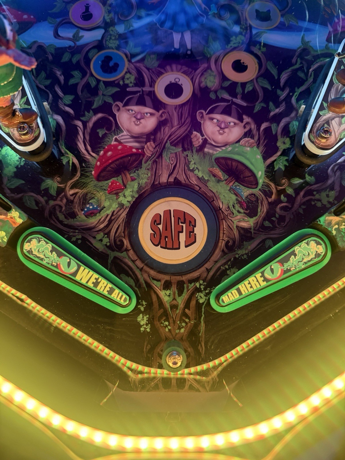 Alice Goes To Wonderland Pinball - Flipper Sticker Decals - We’re All Mad Here