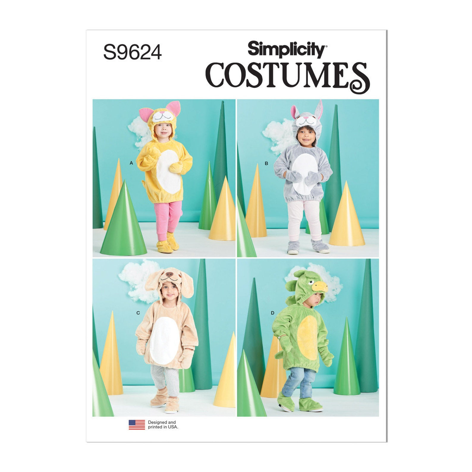 Simplicity S9624 Toddlers' Animal Costumes Toddlers 1/2-4