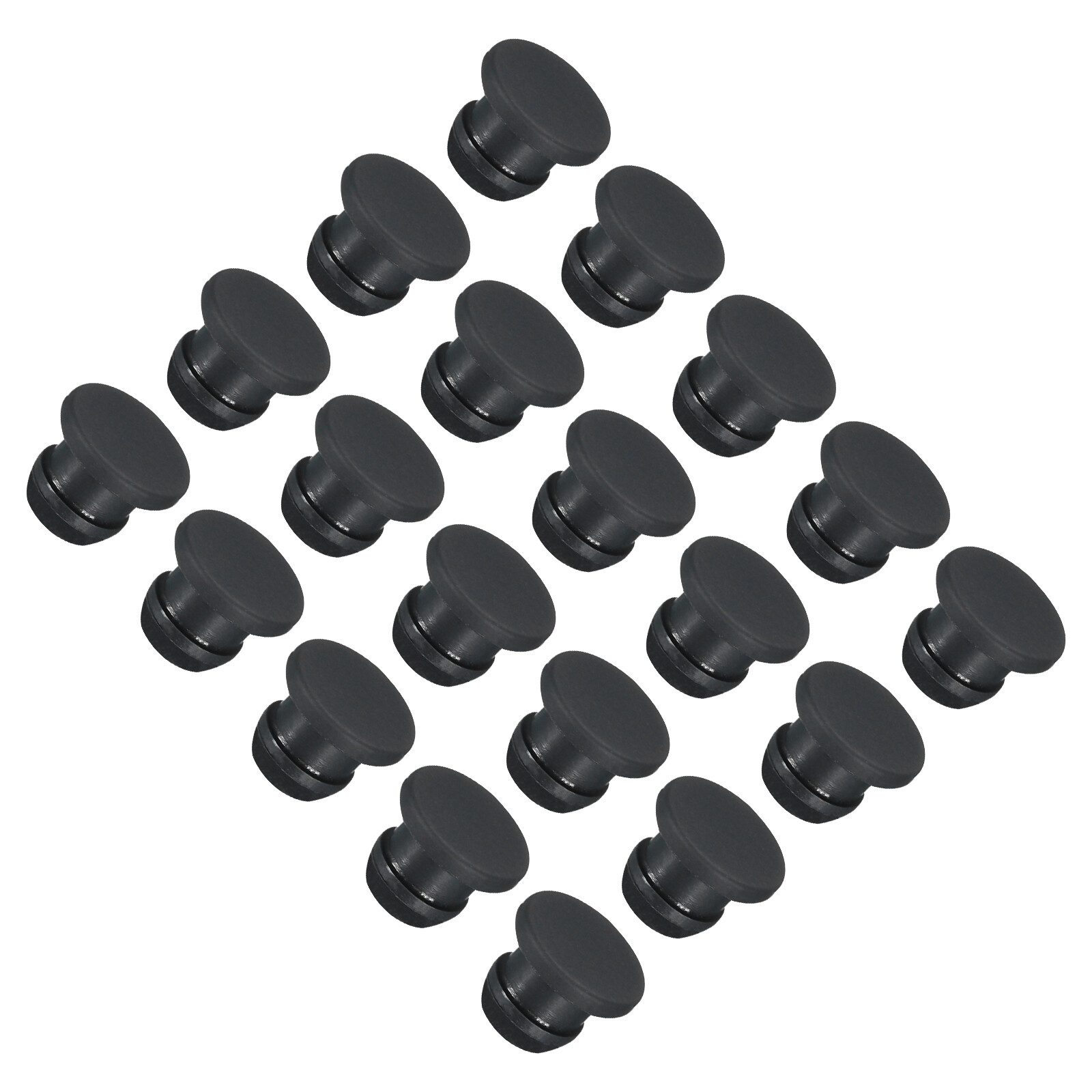 20pcs Silicone Hole Plugs Flush Type Panel Round Hole Plugs 8mm Diameter Black