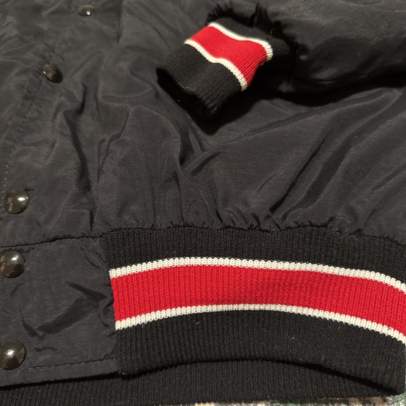 Hickory Crawdads bomber Quilted Insulated Team Vintage Snap Front Jacket Size L