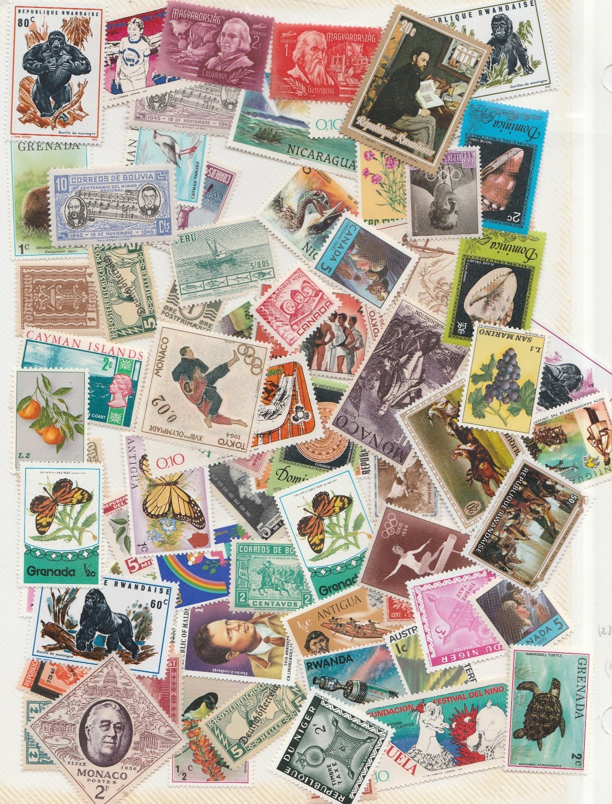 WorldwideLOT OF `50STAMPS ALL DIFFERENT -MNH+BONUS