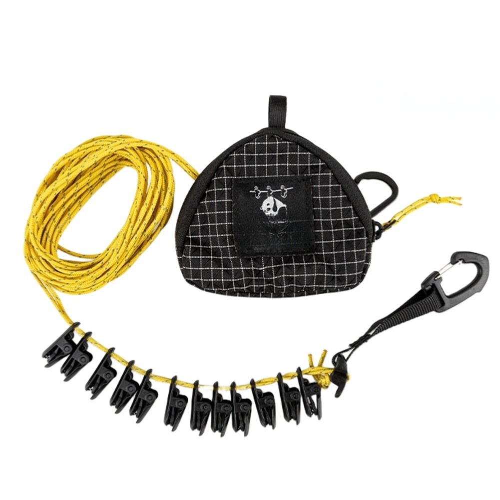 Compact Travel Clothesline 3.5-7m for Outdoor Use with 16 Strong Clips