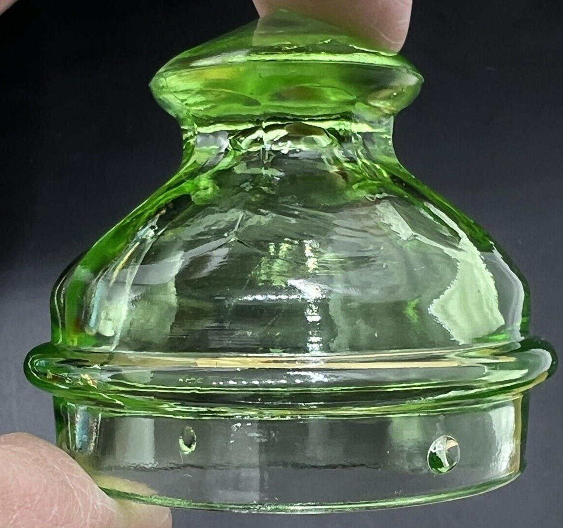 Percolator Pot Knob Replacement Green Vaseline Glass Depression