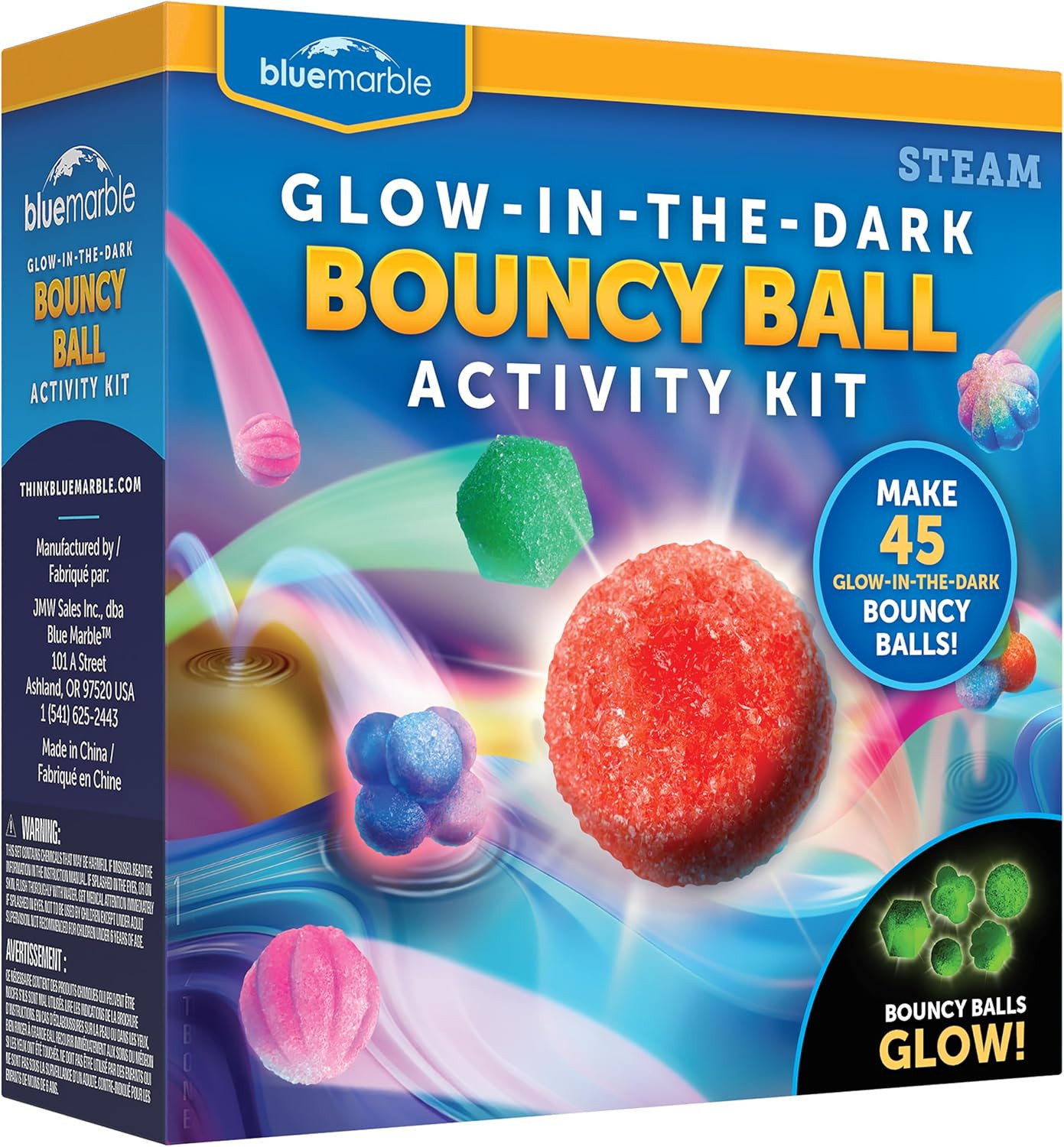 Bouncy Ball Science Kit - Make up to 45 Glow in the Dark Bouncy Balls for Kids w