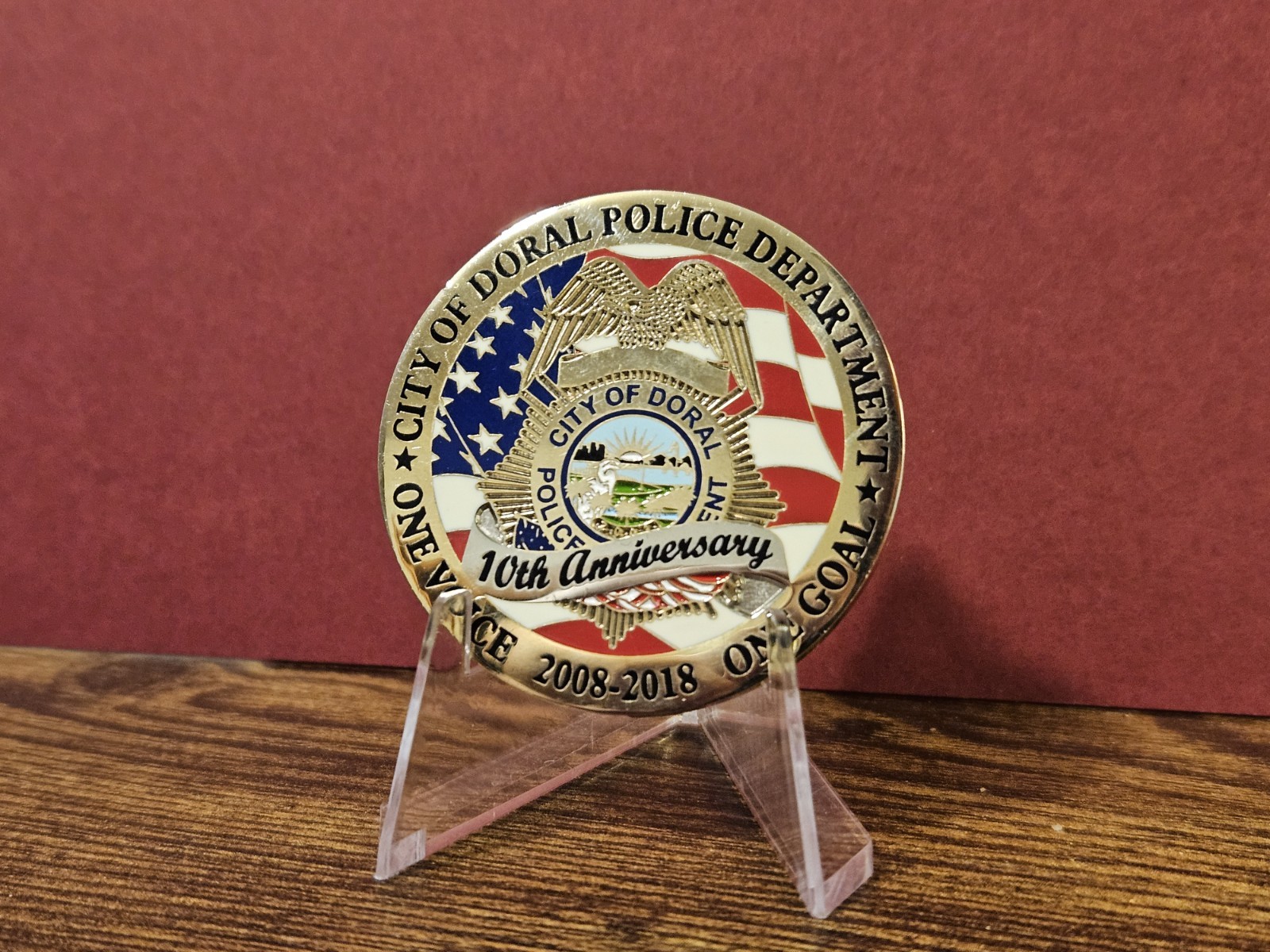 Doral Police Florida 10th Anniversary Collectible Police Challenge Coin