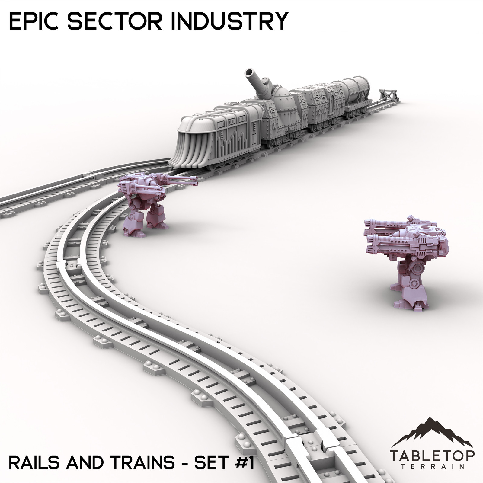 Epic Sector Industry - Set 6 - Rails and Trains - Small Scale Mech Wargame