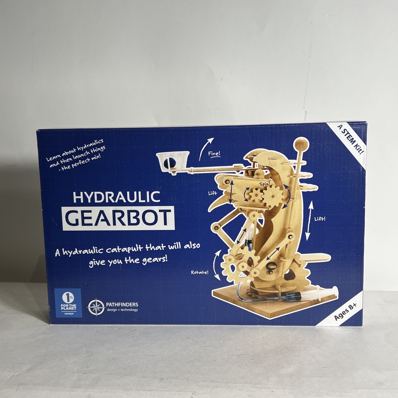 Hydraulic Gearbot Catapult Gears Machines Working Wooden Construction STEM Kit