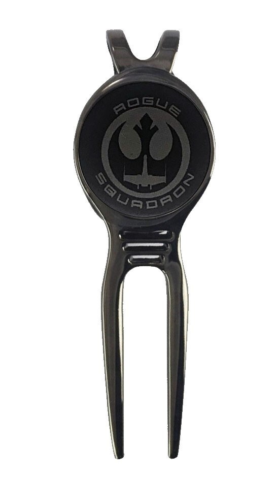 Star Wars Rogue Squadron Golf Ball Marker + Black Gunmetal Divot Tool Laser