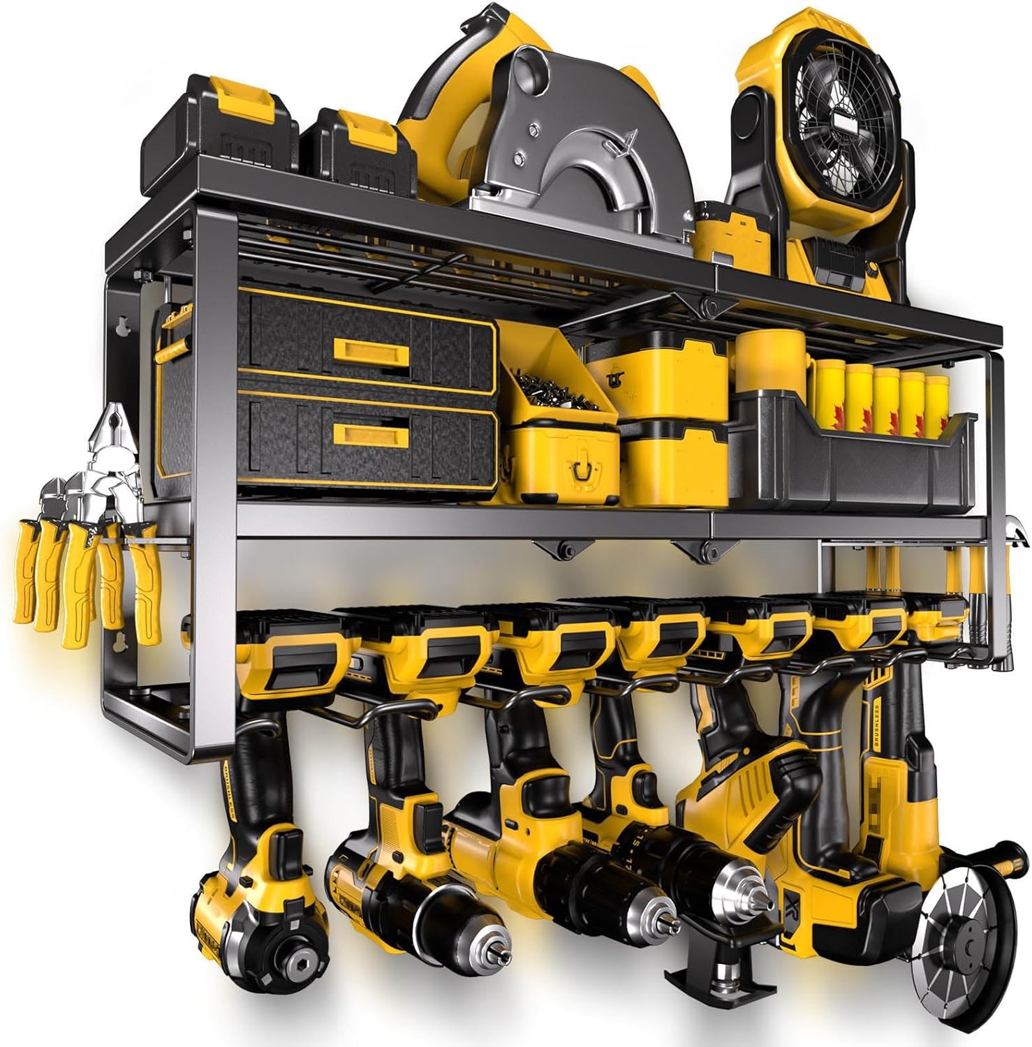 Power Tool Organizer Wall Mounted Power Tool Rack for Cordless Drill Storage