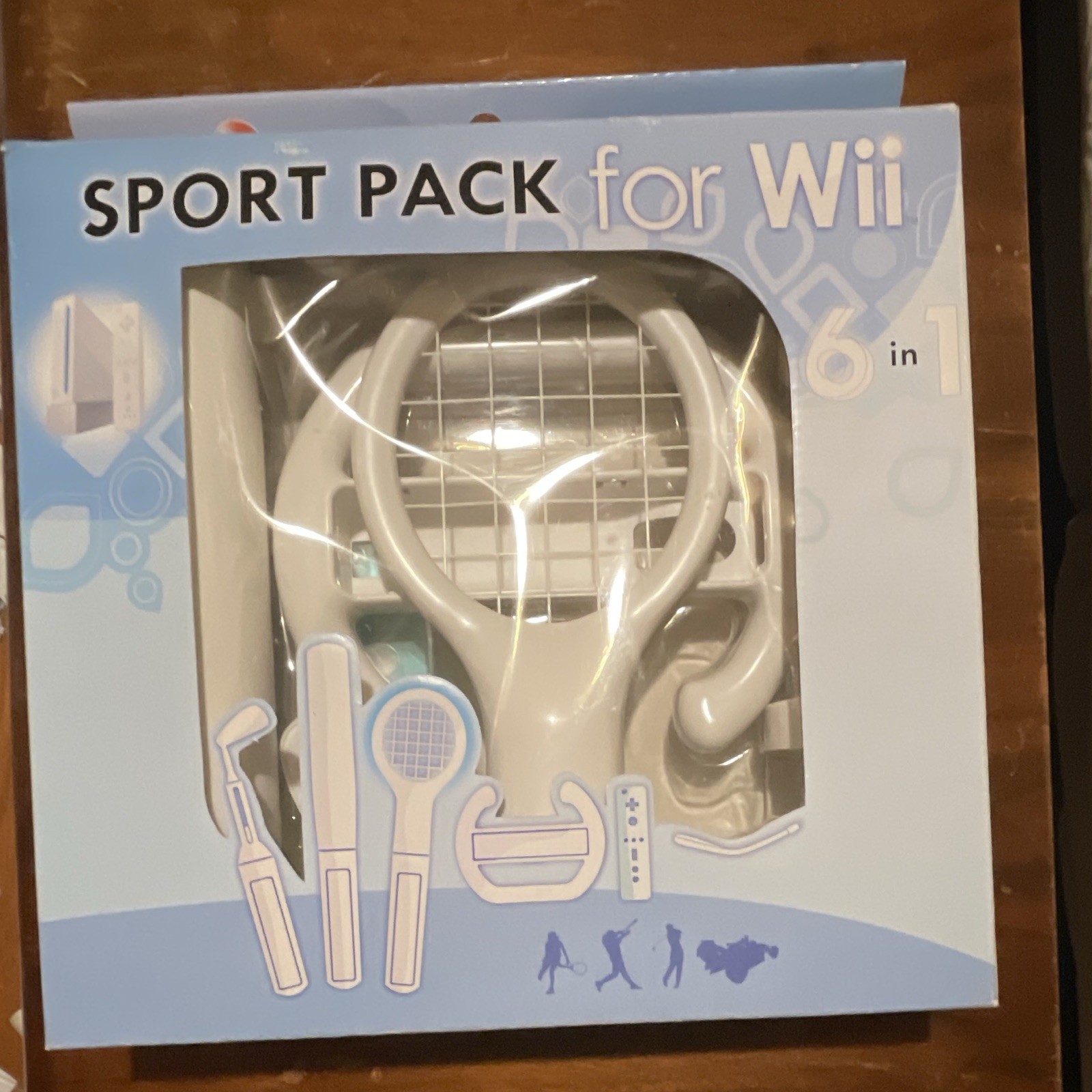 Wii Sport Pack 6-in-1 Controller Attachment Set w/ Tennis Baseball Golf