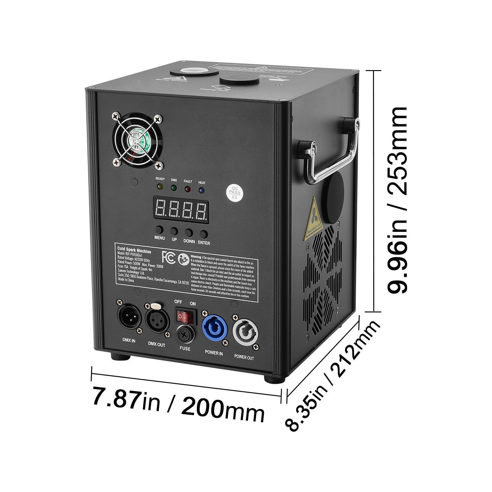 500W DMX Fireworks Controller, 6.6-13ft Adjustable Height, LED Screen