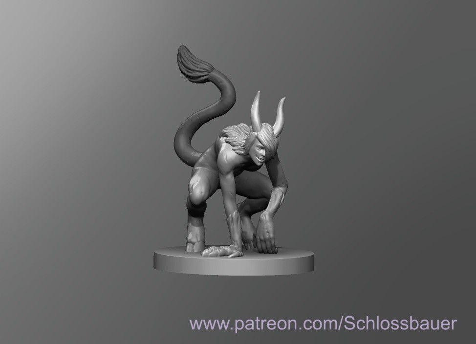 Goat Spawn Fawn Satyr NPC Monster Manual 28mm Scale D&D Tabletop Miniature SB