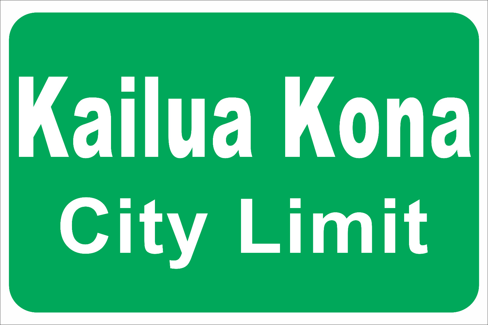 Kailua Kona City Limit SIGN Hawaii Triathlon