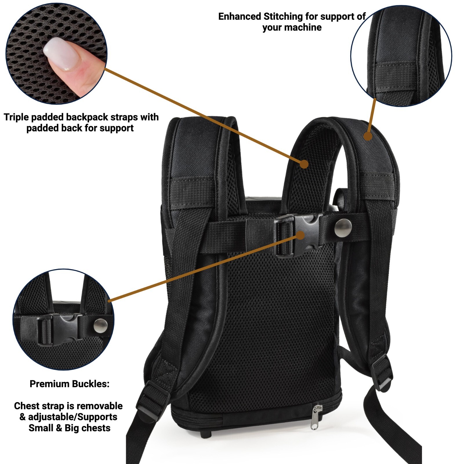 OxyGo Ultra Lightweight Backpack - Black (O2Totes)