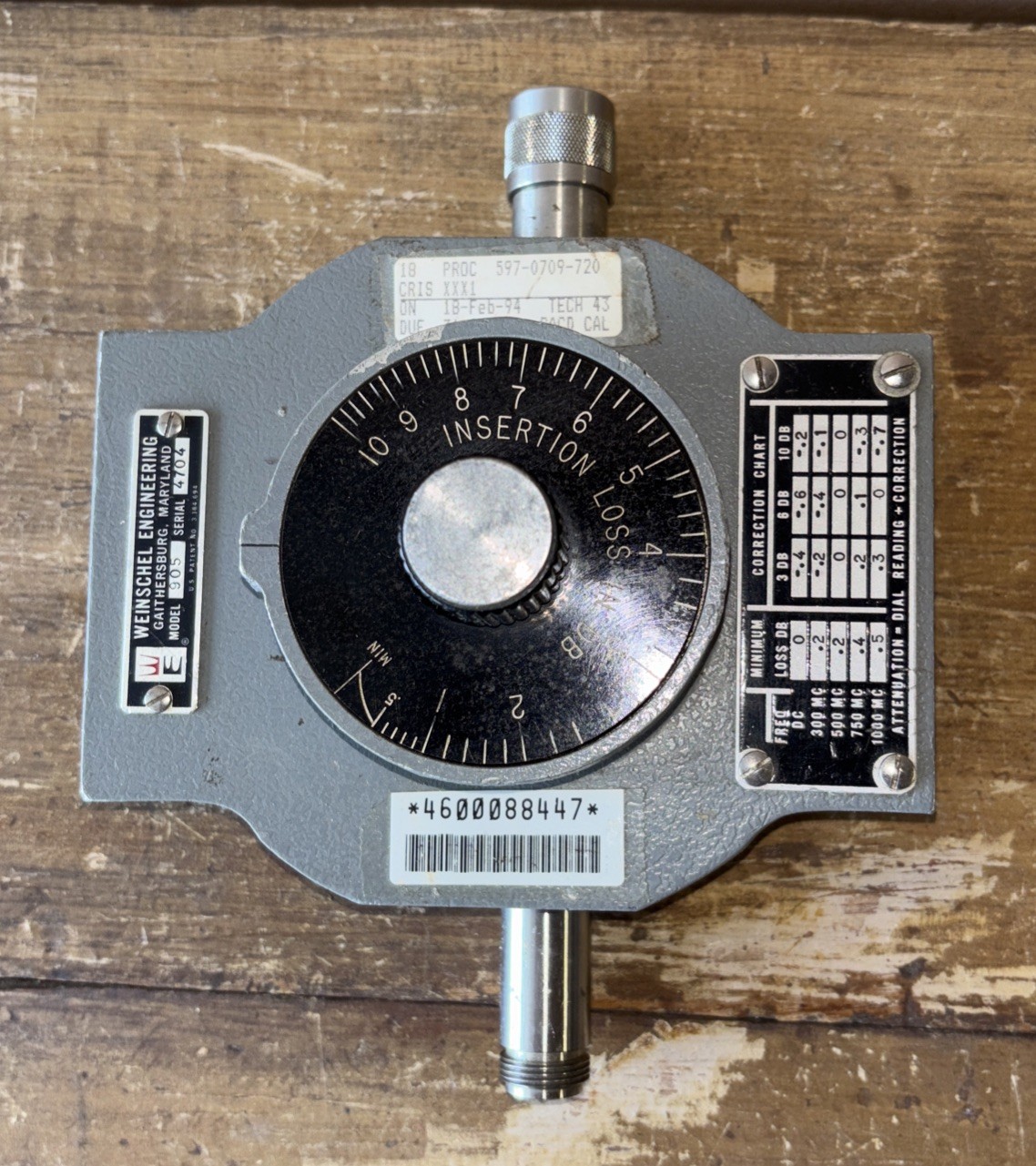 Weinschel Engineering Model 905 Dial Attenuator Untested