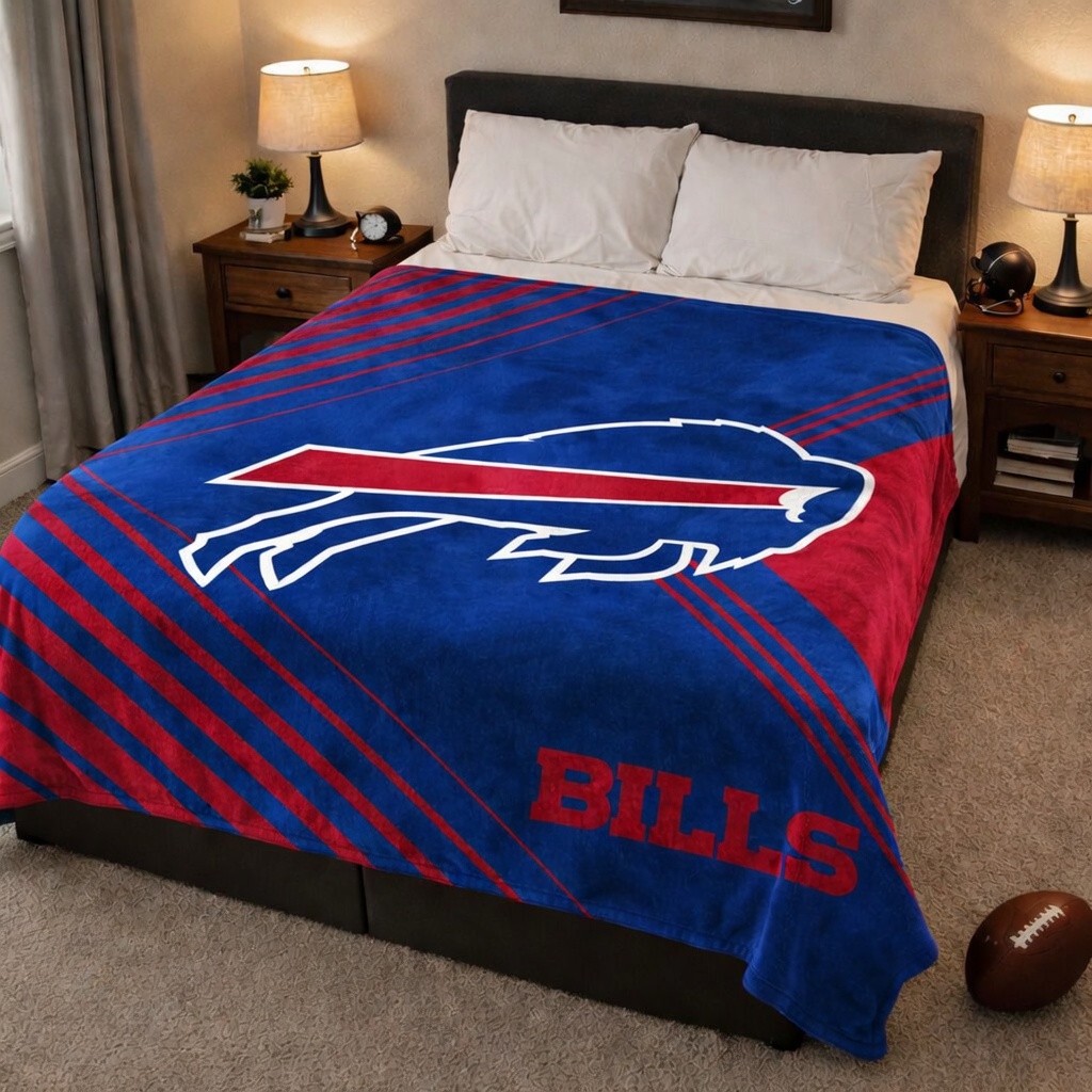 Buffalo Bills NFL 60" x 80" Plush Throw Blanket, Soft & Warm