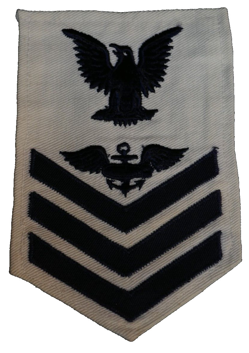 WWII USN Navy Airship Rigger 1st Class PO Summer White Rate Patch '1945 NYEC'