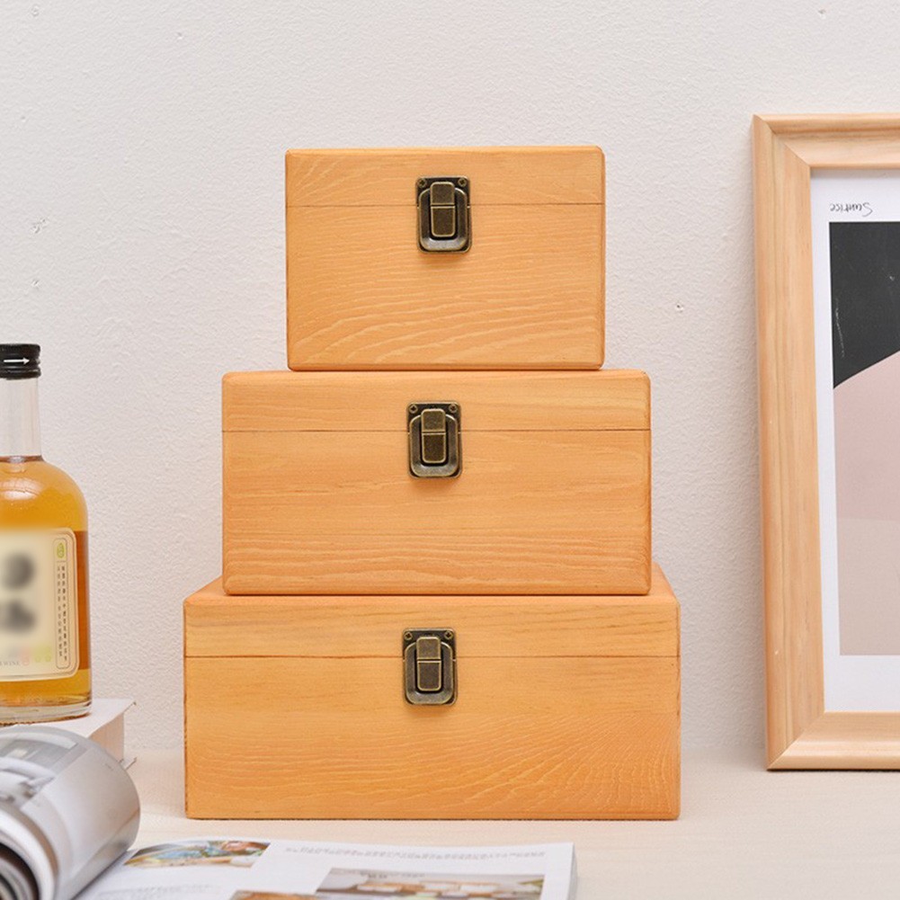 Household Wooden Storage Box Supplies Treasure Chest Box Burr-Craft