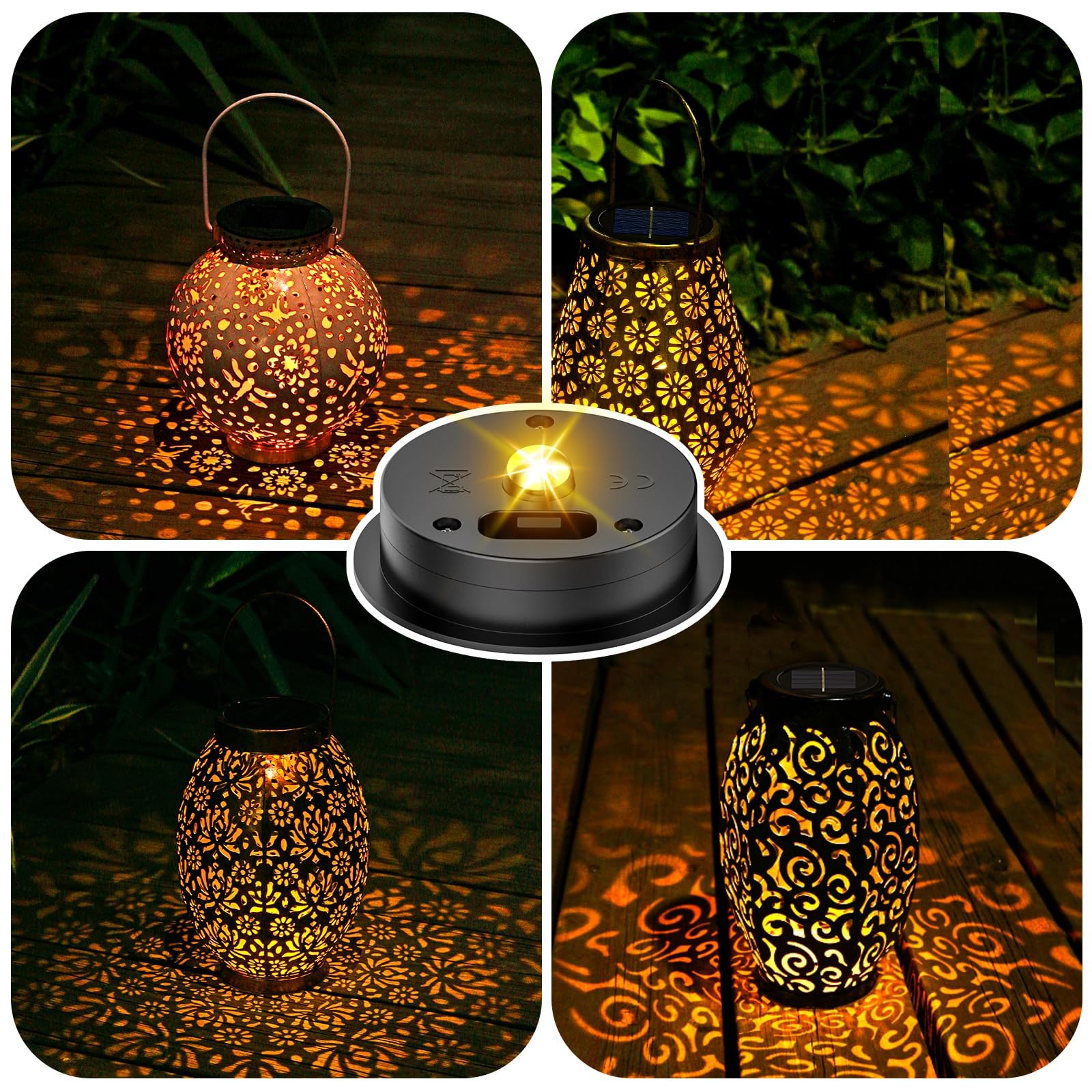 4 Pack Solar Light Replacement Tops 2.76" Waterproof LED Lantern Garden Decor