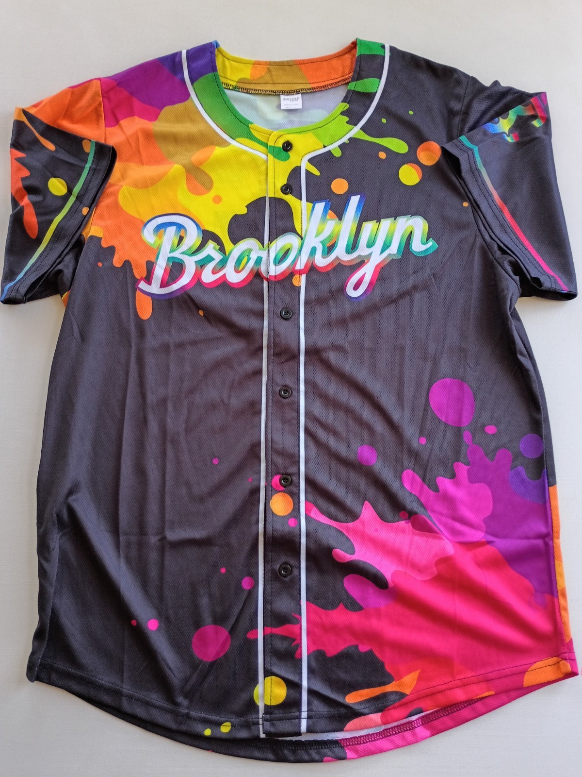 BROOKLYN CYCLONES MiLB BASEBALL PAINT SPLATTER SGA JERSEY SHIRT ADULT SIZE LARGE