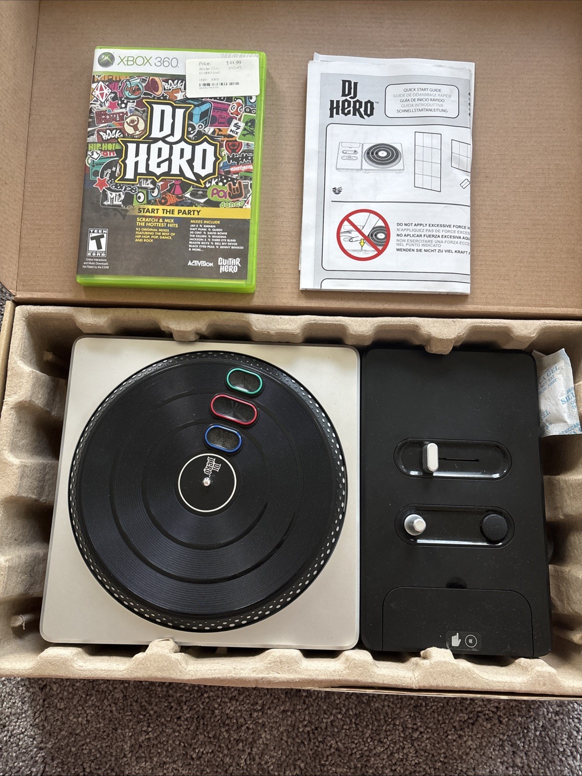 Activision DJ Hero Turntable Kit Xbox 360 Wireless Game Disc Controller