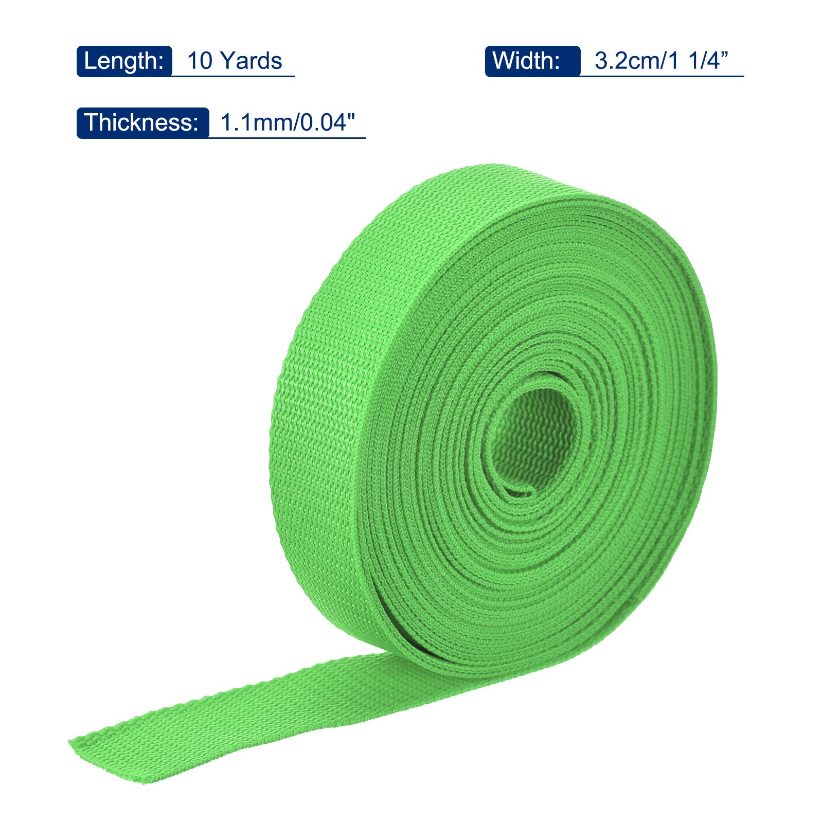 Lightweight Polypropylene Webbing Strap 1 1/4" 10 Yard Backpack Light Green
