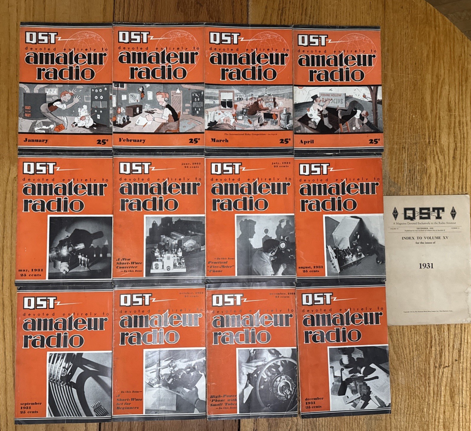 QST Amateur Radio Magazine 1931 Complete Year Set EF Johnson Company Archive