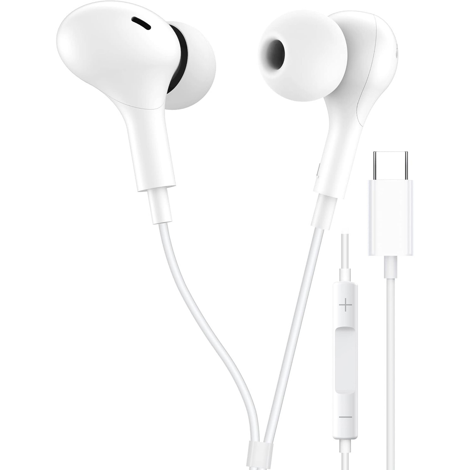 For iPhone 15 16 17 Pro Max Earbuds USB-C Wired Headphones Headset In-Ear Stereo