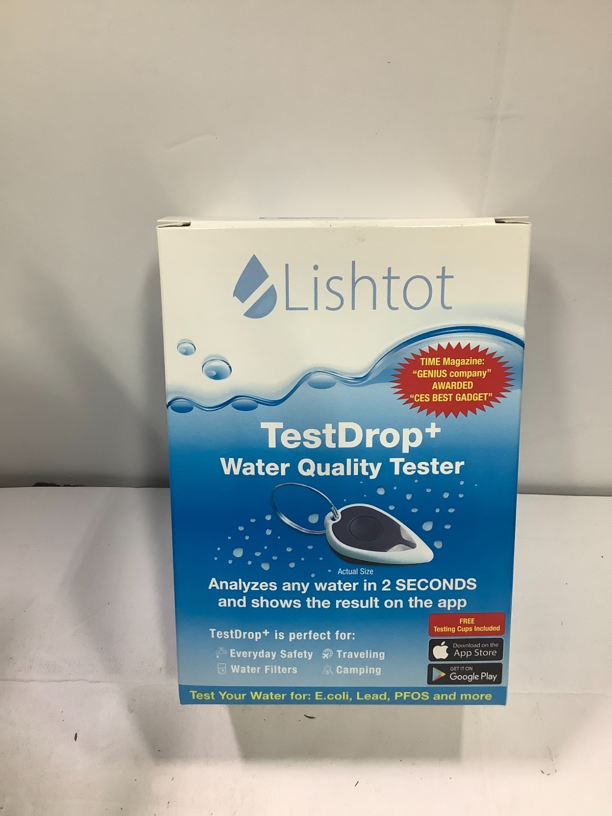 Lishtot TestDrop Water Quality Tester Results Connect App Water Filter Traveling