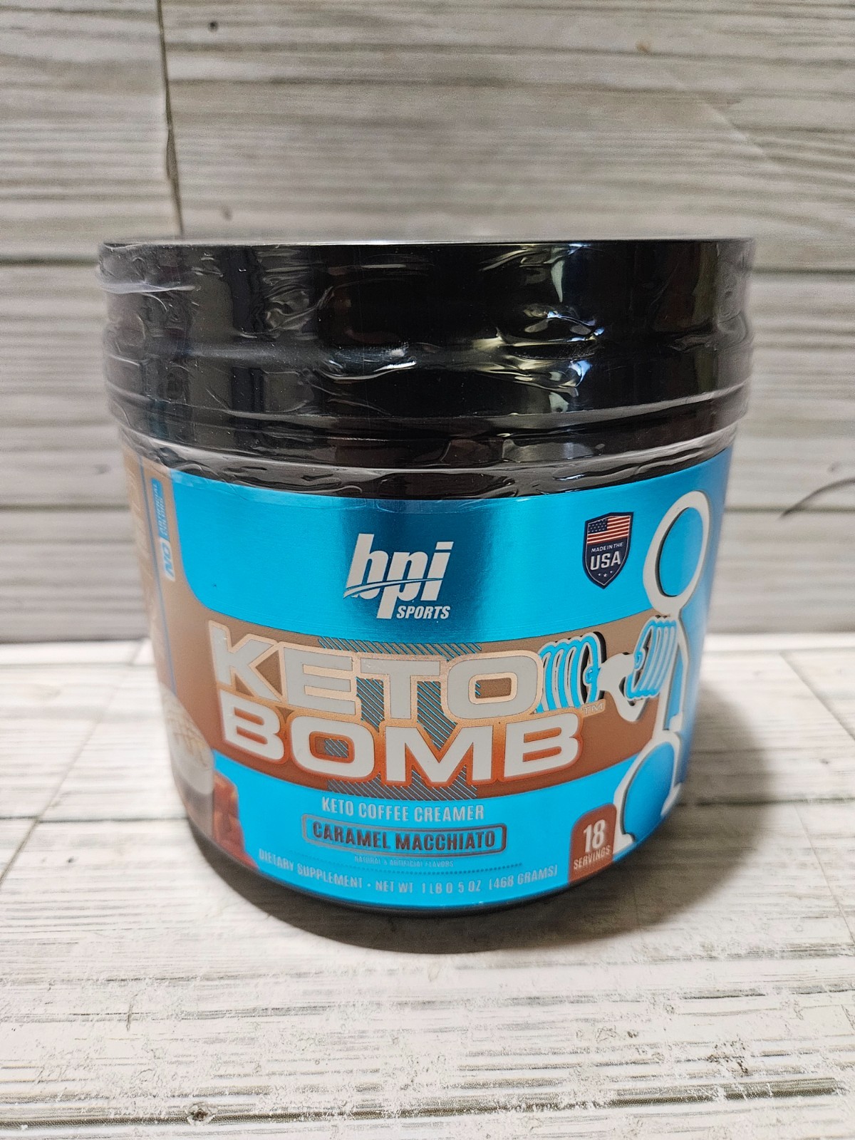 BPI Sports Keto Bomb Coffee Creamer Caramel Macchiato 18 Servings 1 LB 9/2027