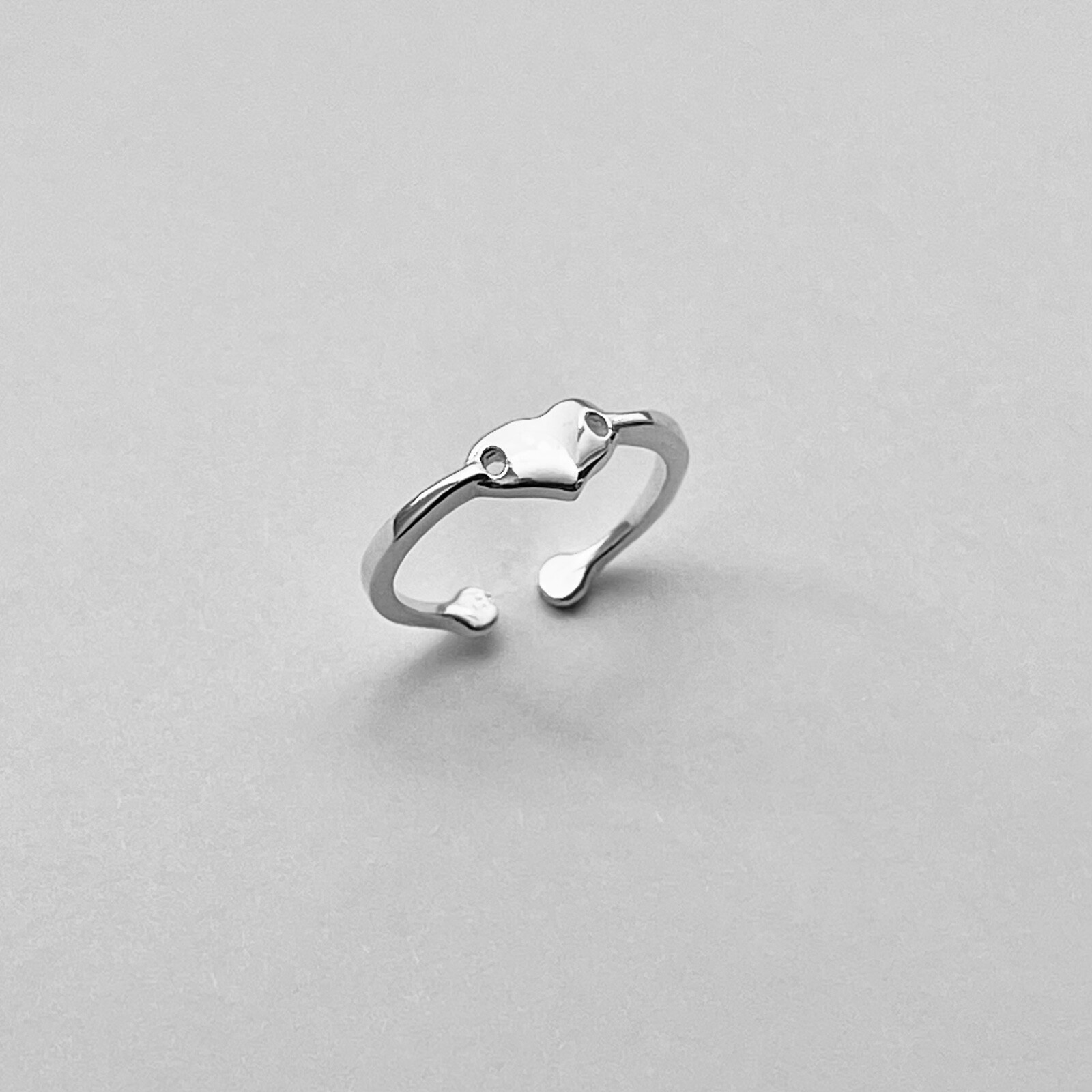 Sterling Silver Solid Heart Toe Ring, Adjustable Ring, Silver Ring, Heart Ring