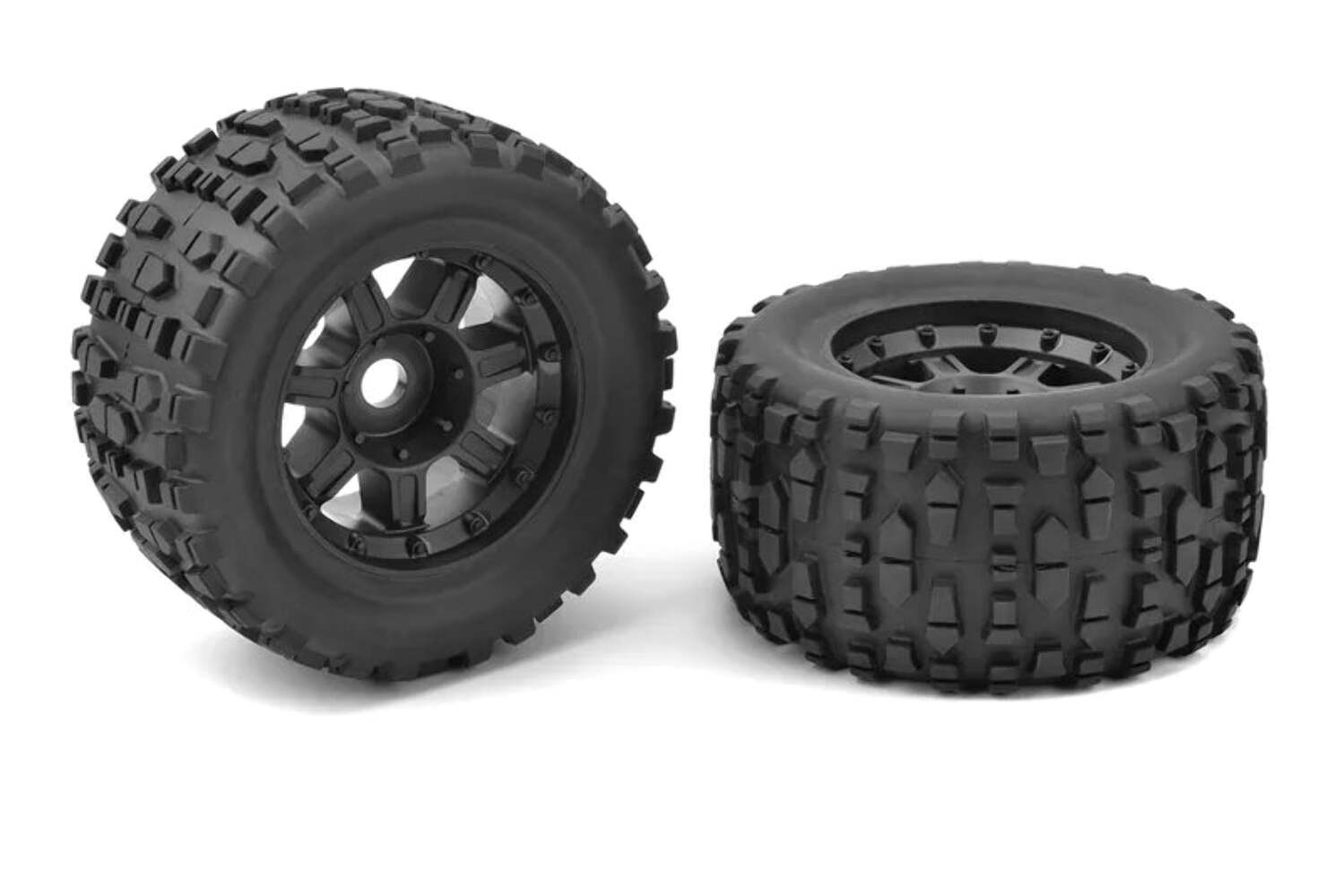 Team Corally C-00180-632 Grabber Monster Truck Tires XL4S Mounted on Black Rims