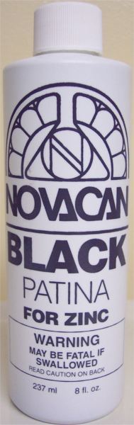 Novacan Black Patina for ZINC Came - 8 oz. Bottle Stained Glass Supplies