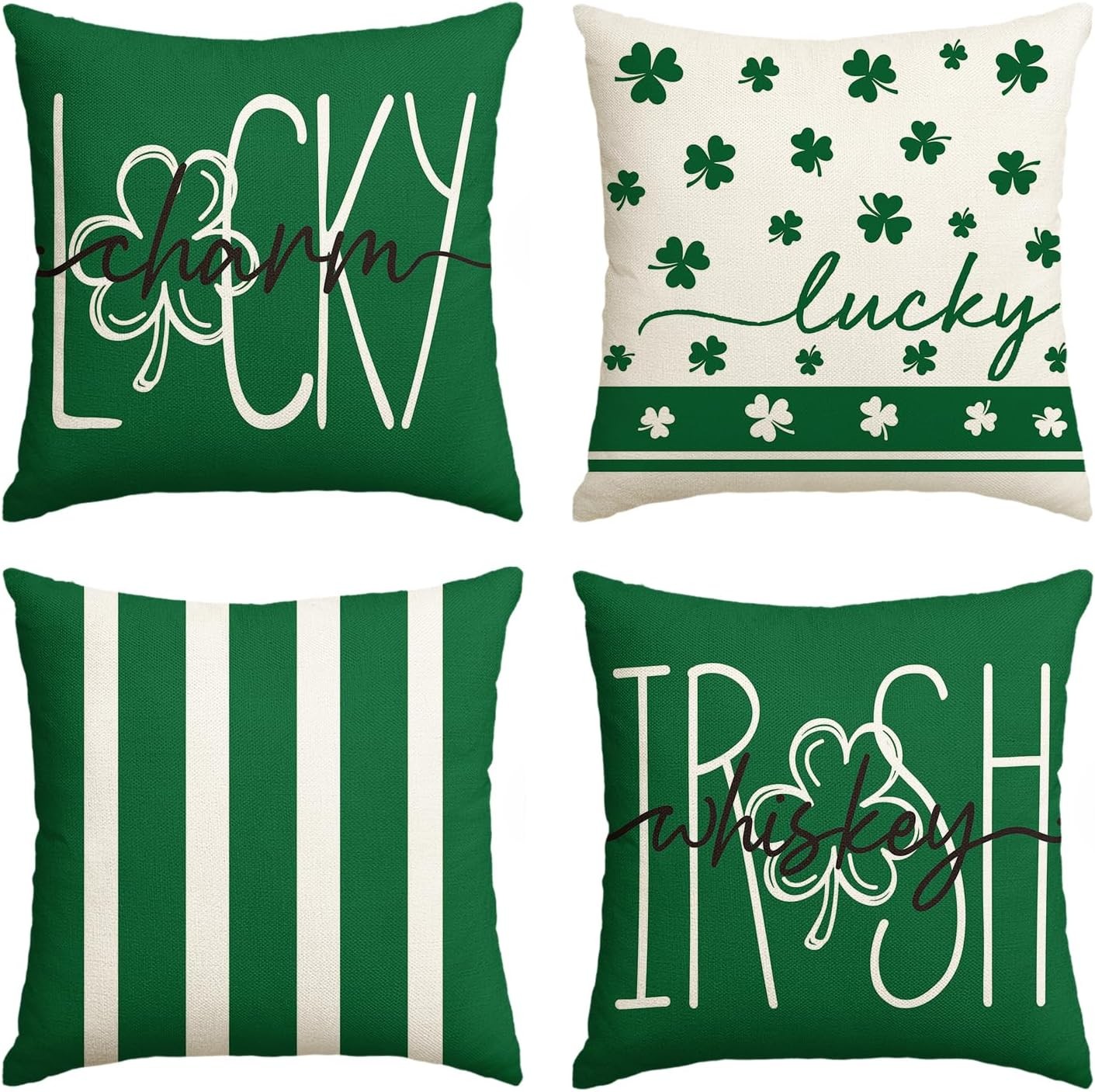 AVOIN colorlife ST Patricks Day Lucky 20" x (Pack of 4), Green