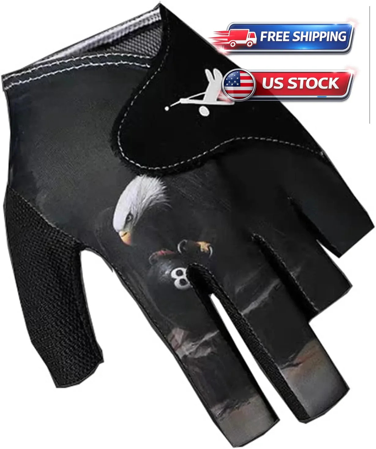 Billiards Glove, Pool Glove Left Hand, Billiard Pool Gloves for Left Hand 3 Fing