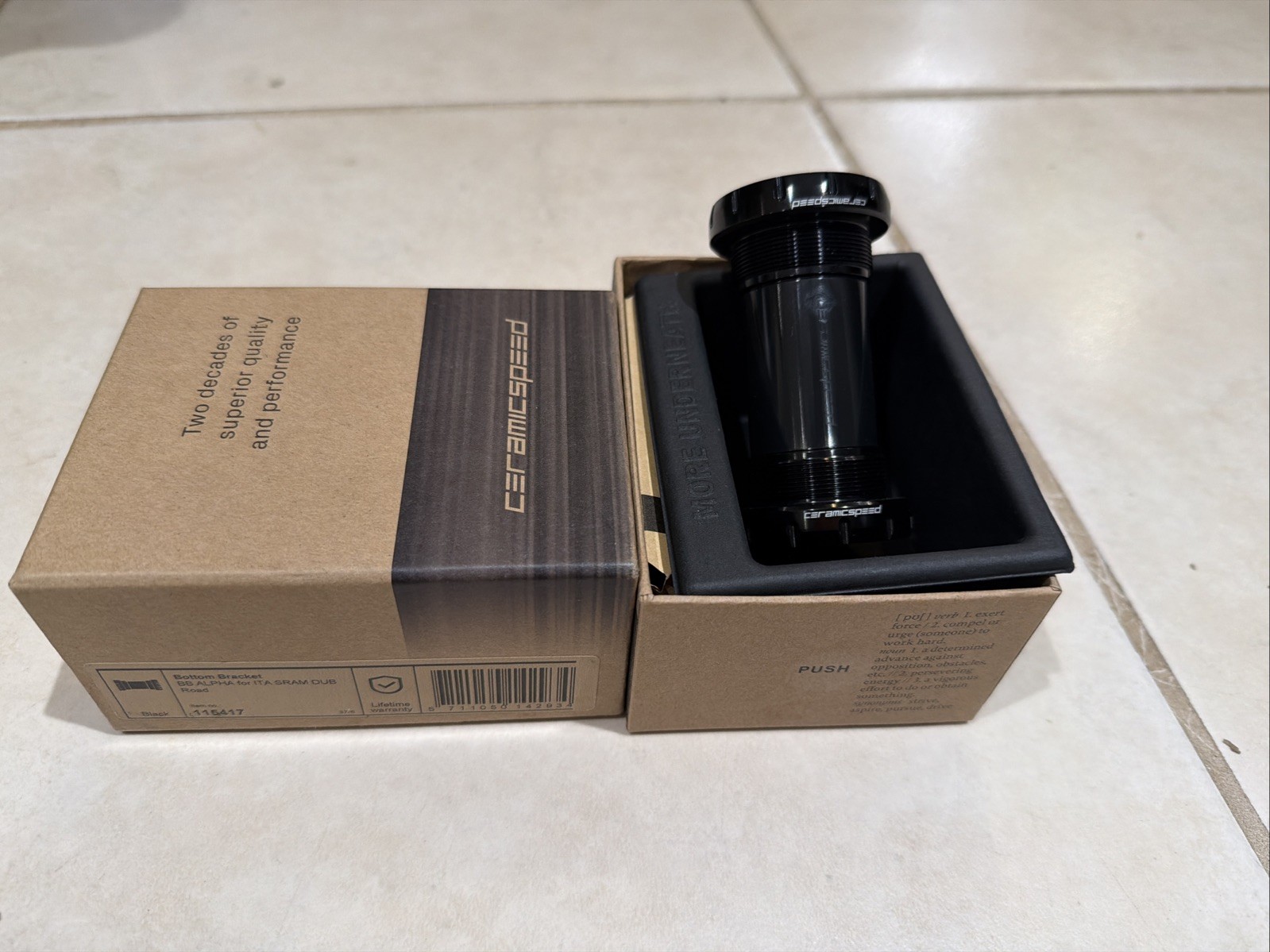CeramicSpeed BB ALPHA Italian Bottom Bracket, DUB, Road Cycling, Black 115417