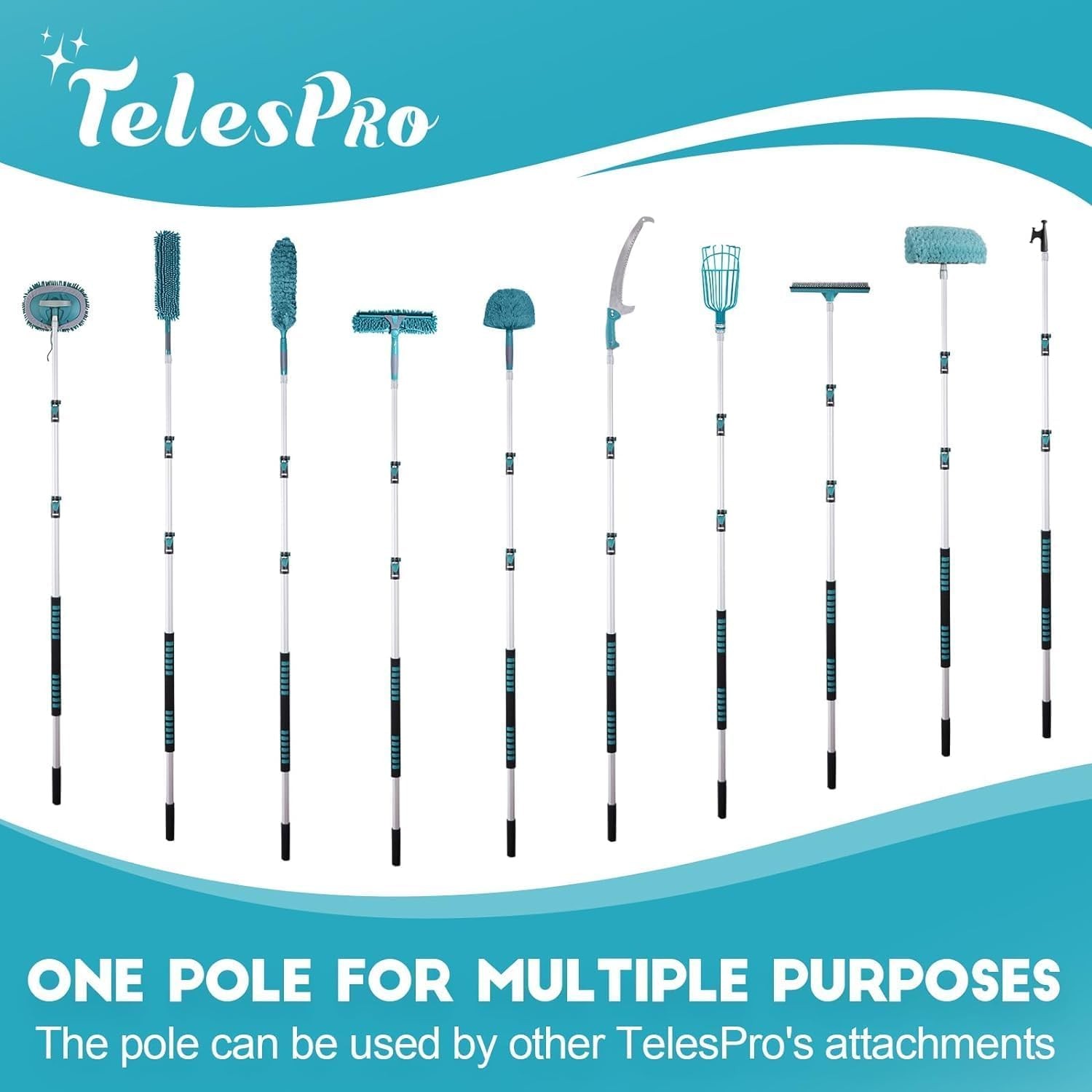 Telespro 5-12Ft 3-Stage Telescopic Aluminum Pole Boat Hook Versatile Docking