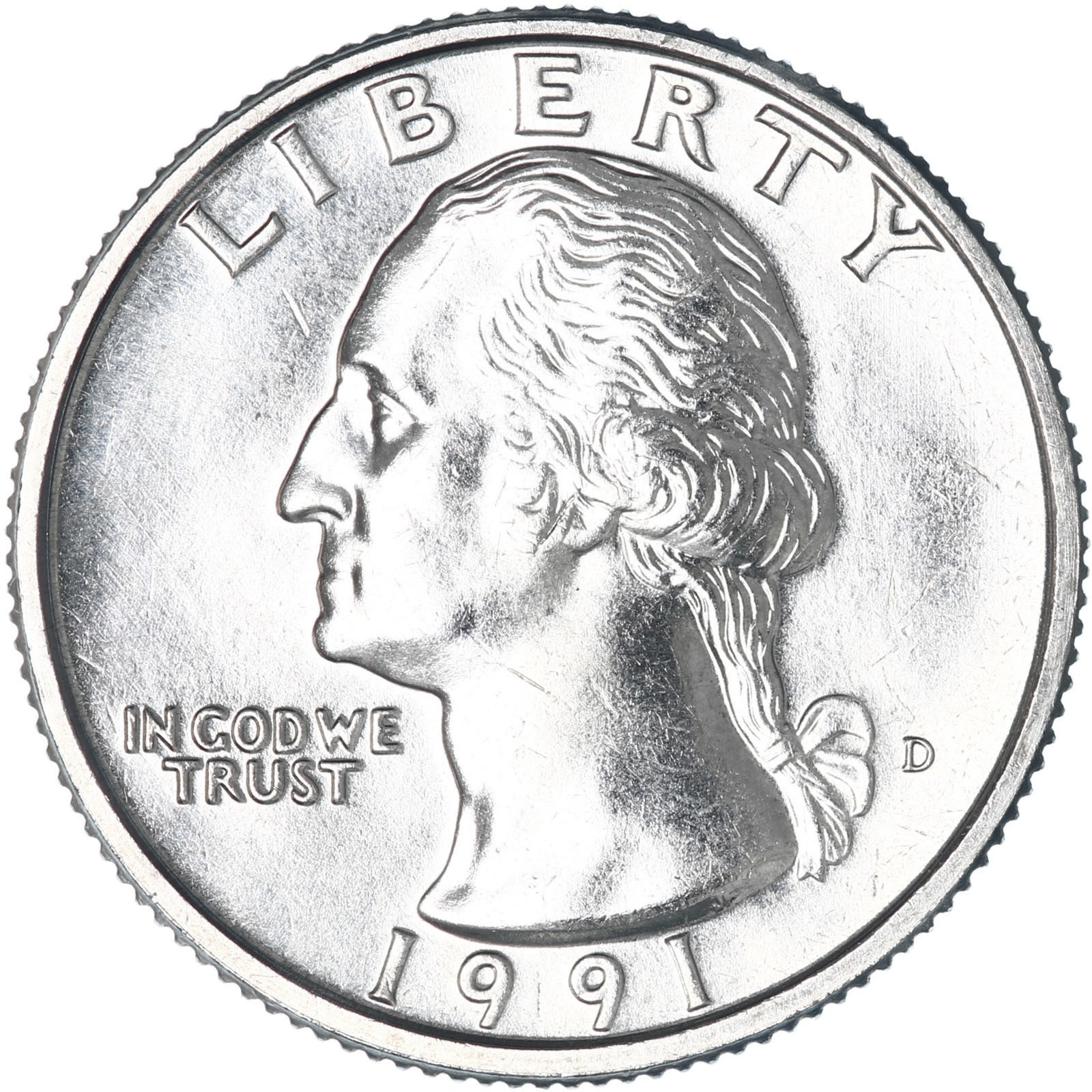 1991 D Washington Quarter BU US Coin