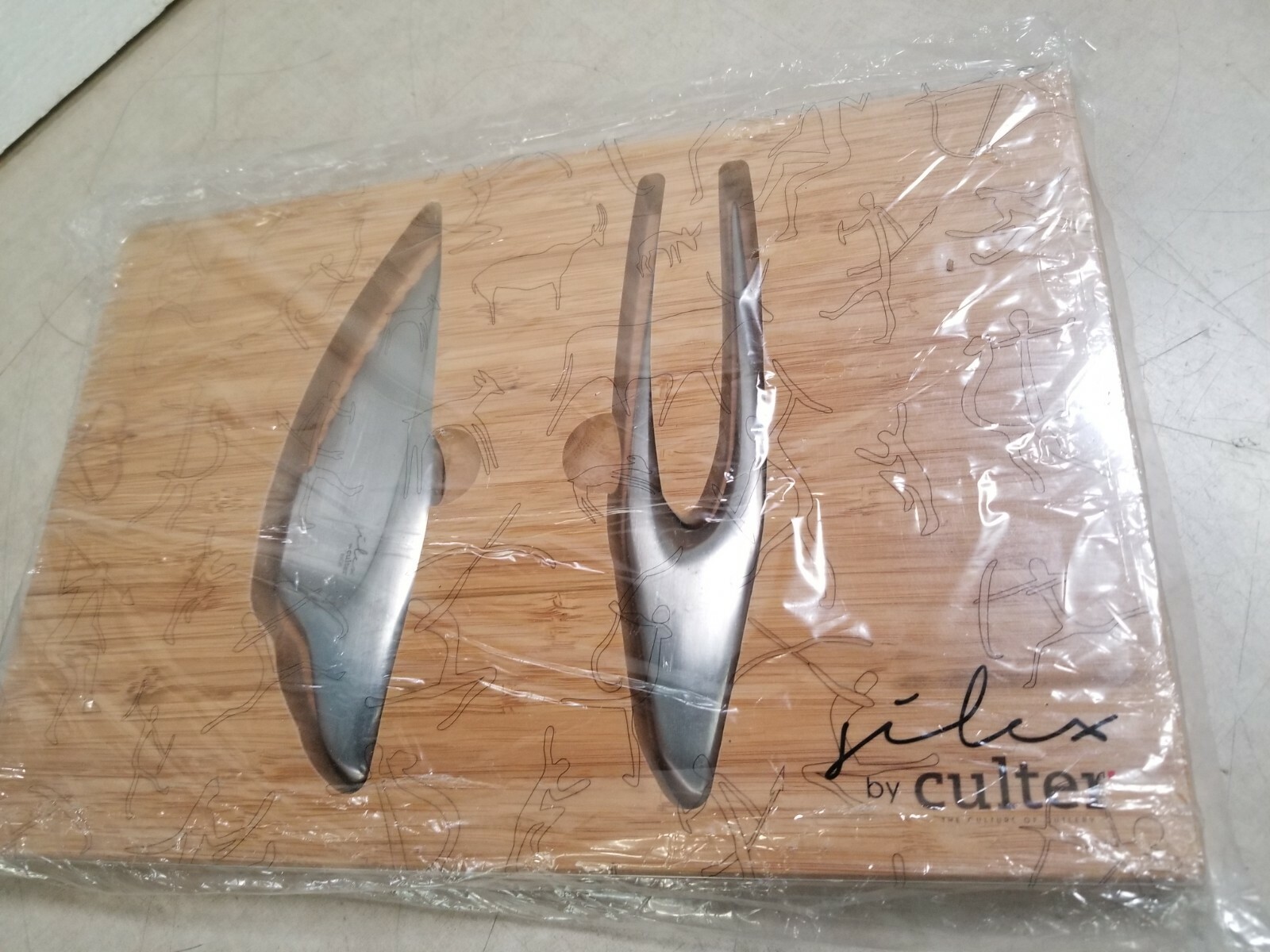 Culter Silex - 3 Piece Cutting Prehistoric Set - Knife, Fork, Cutting Board