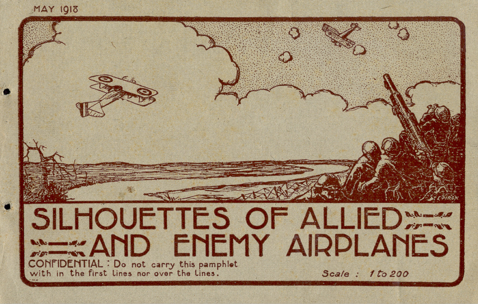 68 Page 1918 WWI Silhouettes Allied Enemy Airplanes Identification Manual on CD