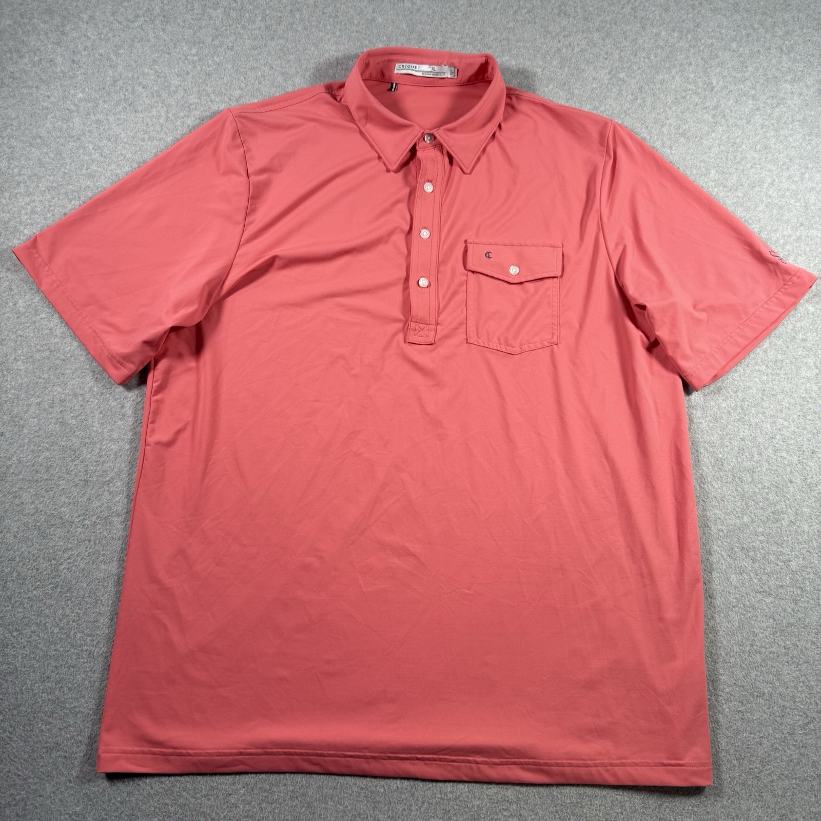 Criquet Polo Shirt Men’s Extra Large Pink Short Sleeve Stretch Casual Golf