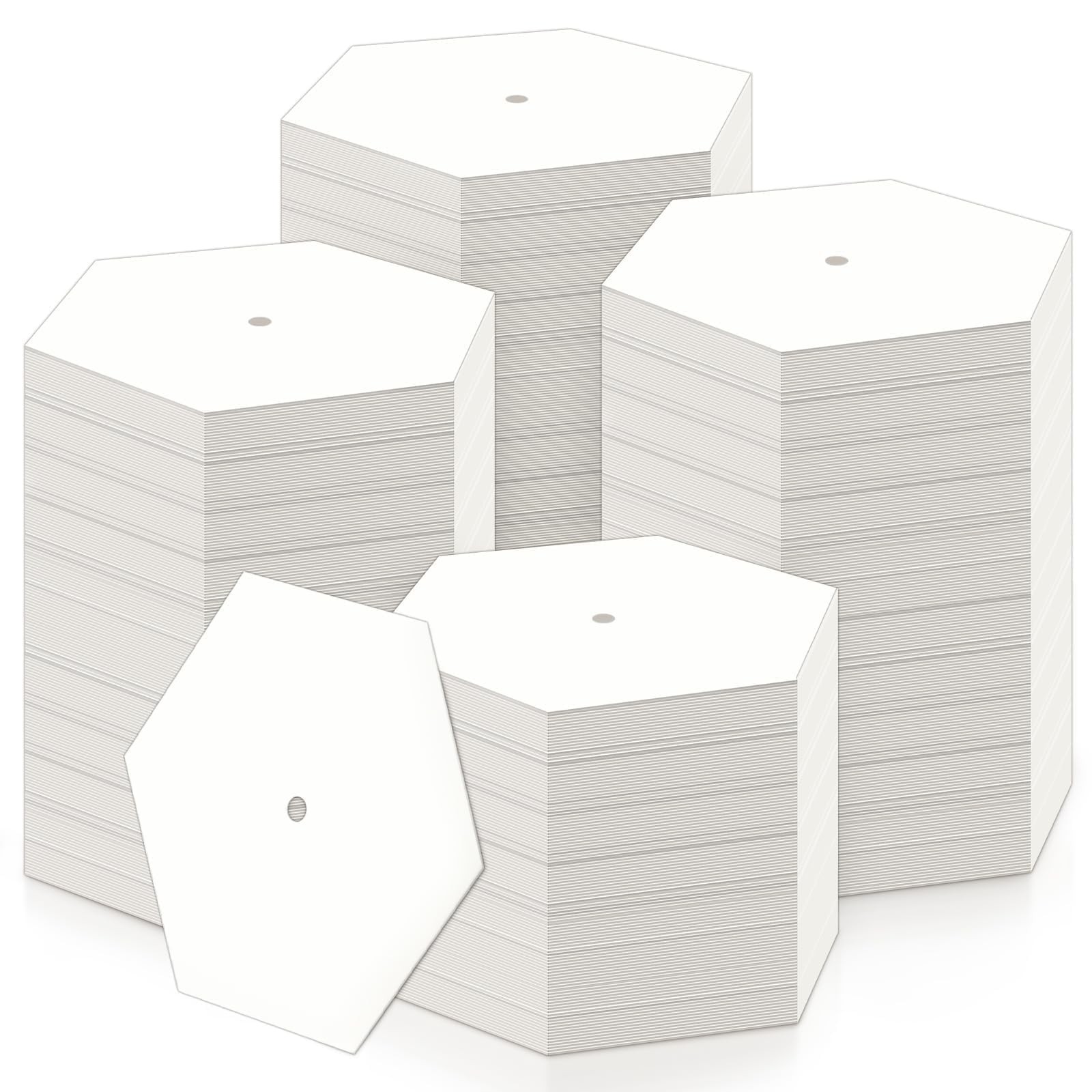 600 PCS 1 Inch White Hexagon Piecing Paper Templates Quilting Sewing Supplies