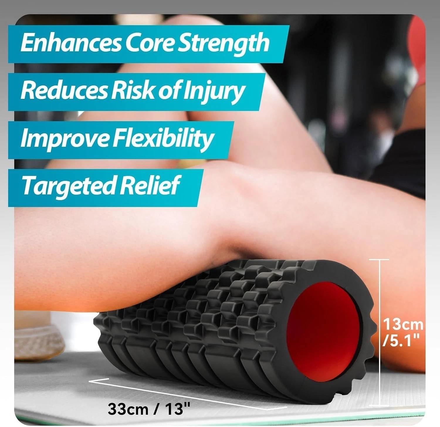 High Density Foam Roller - 13" for Effective Deep Tissue and Mobility Workouts