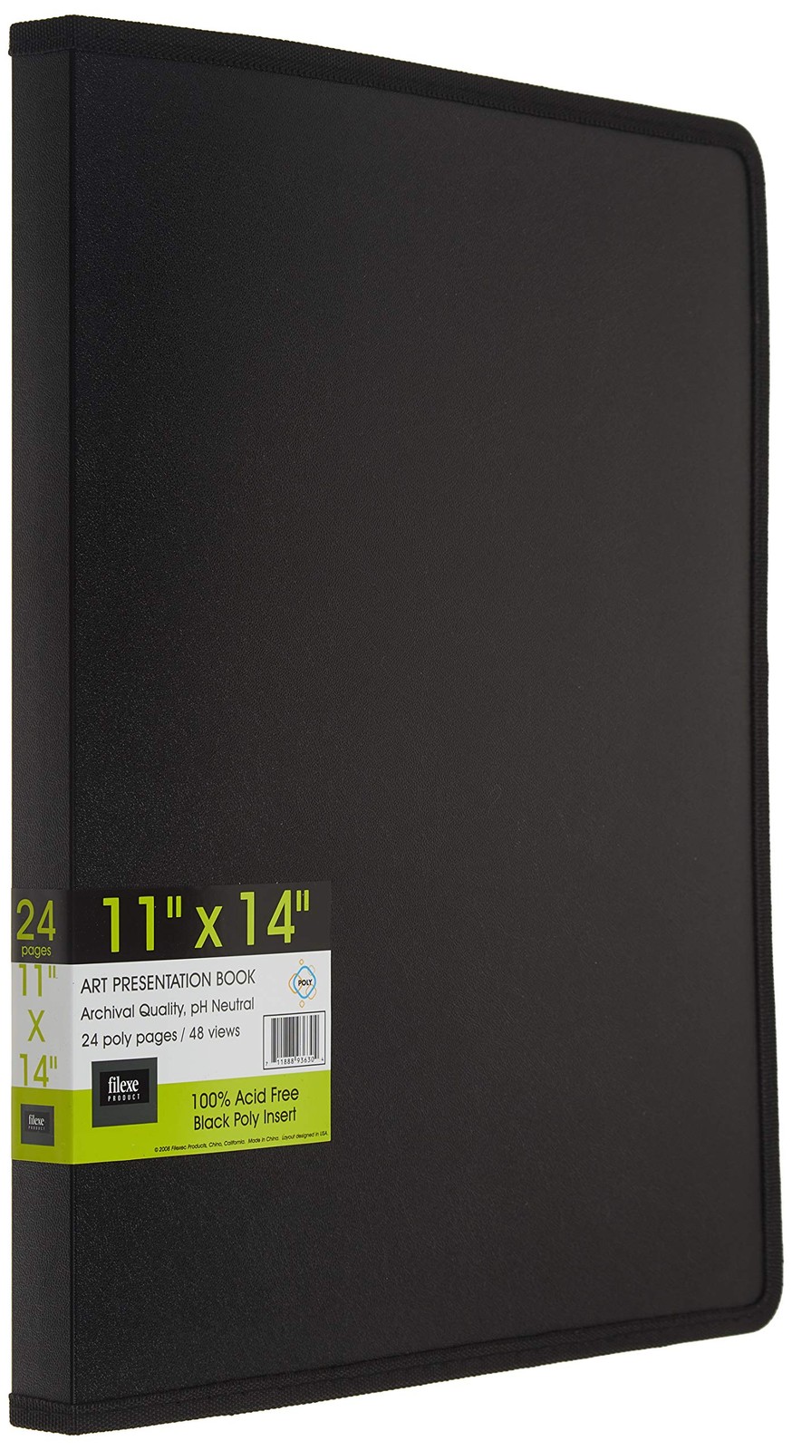Art Presentation Book 24 Pocket 11 x 14 inch Professional Portfolio Black