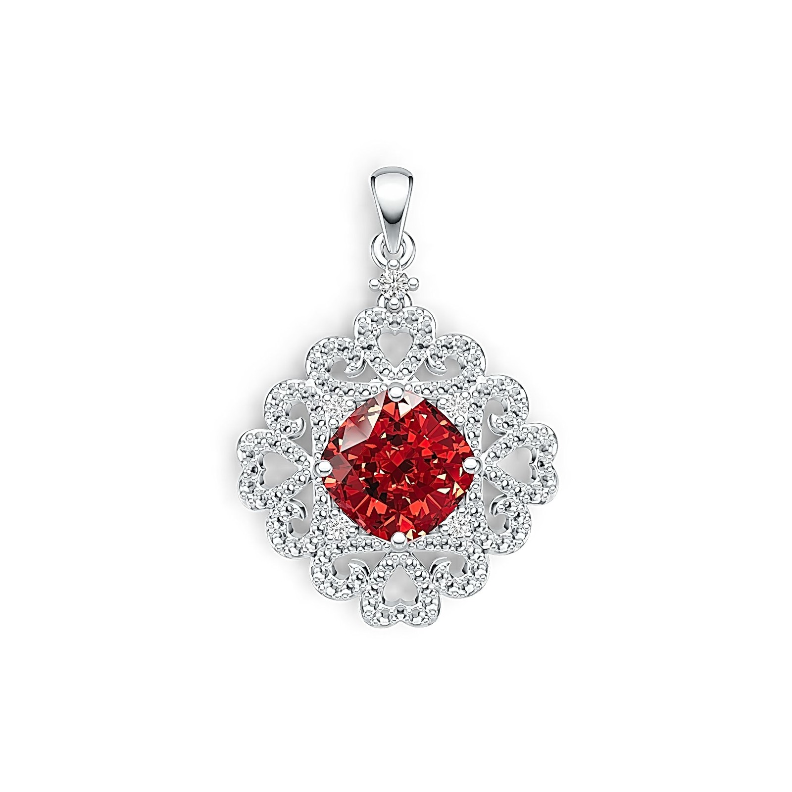 Sterling Silver Semi Mount Pendant Setting Cushion CU 10X10mm