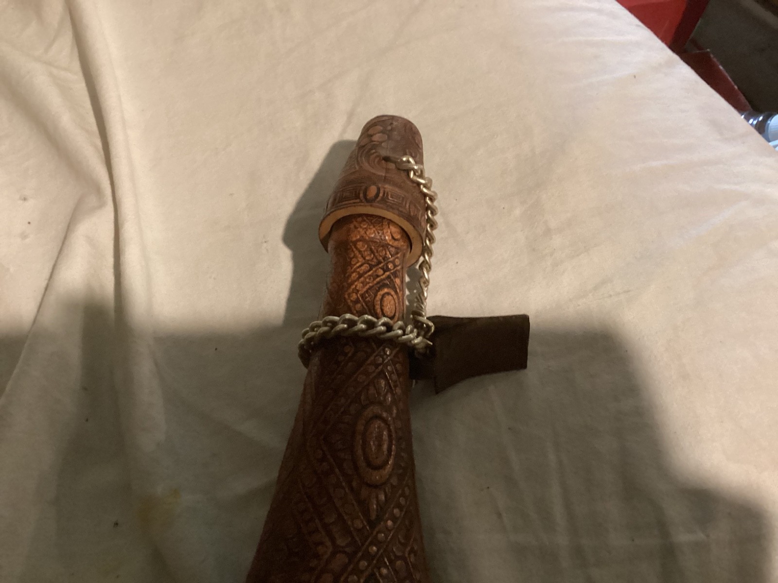 Vintage Beautiful Tooled Leather Conac Bottle